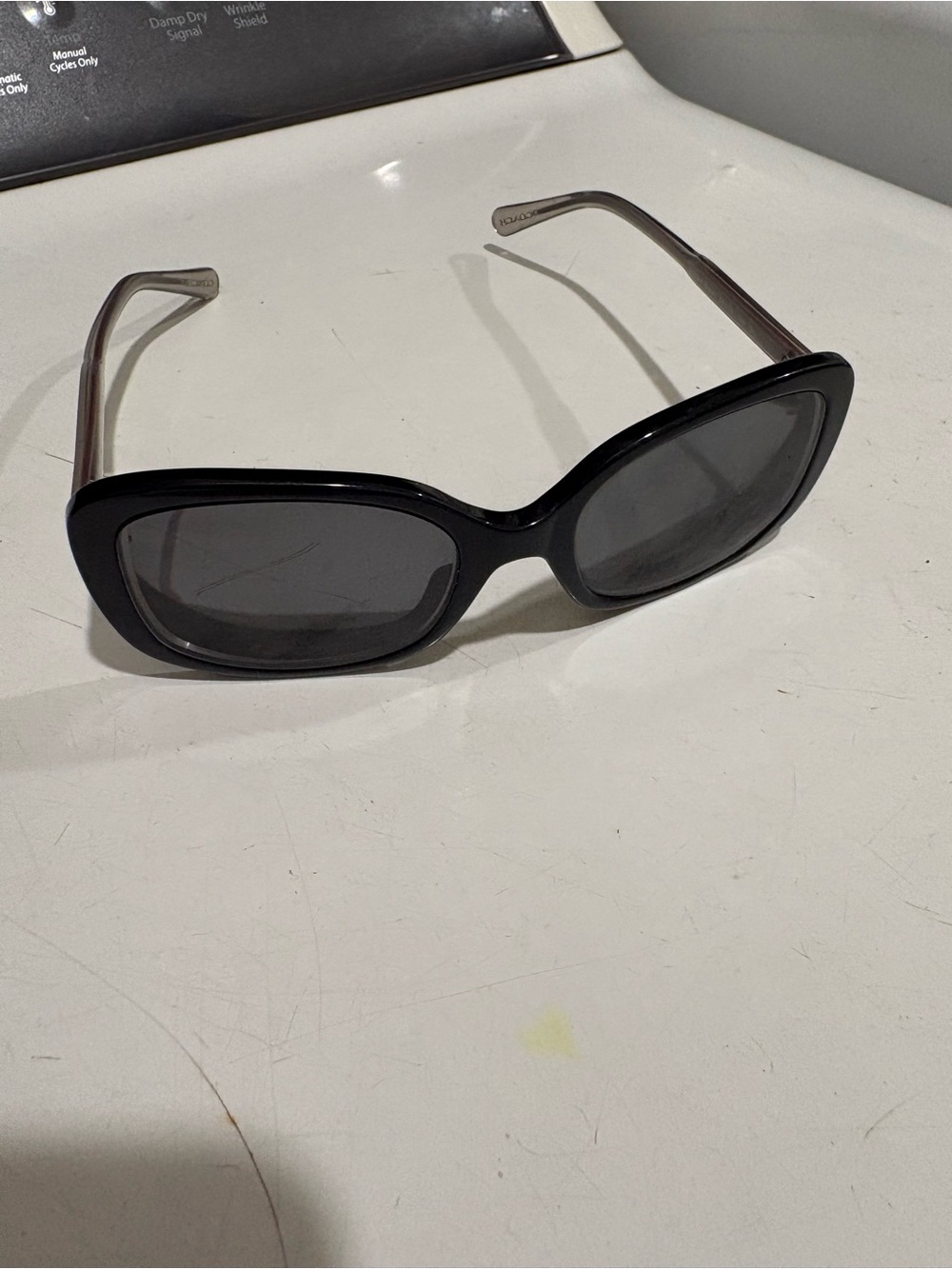 Coach Black Rectangular Women's Sunglasses with Gray Lenses